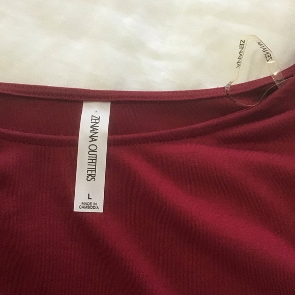 Zenna Outfitters Deep Red Short Sleeve Fit & Flare Dress w/Side Pockets, Size L - Picture 3 of 13